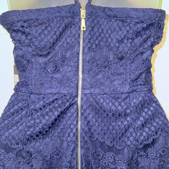 Guess Sheath Dress Blue Lace Spaghetti Strap Size 10 - Picture 8 of 15